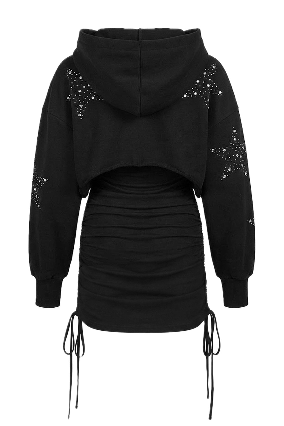 Oversized Rhinestone Hoodie Dress (Adjustable)